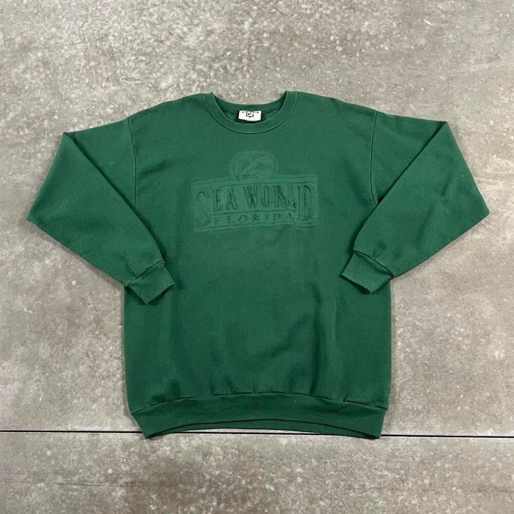 Vintage SeaWorld Florida Green Lee Crewneck Sweatshirt XL